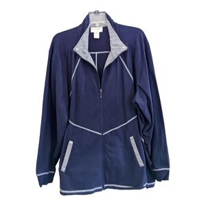 Sport Savvy Navy/White Zip Front Jacket, Size 2X